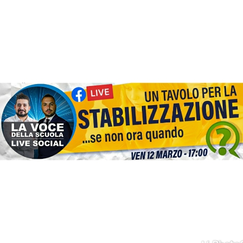 La Voce della Scuola LIVE, venerdì  12 marzo: “Puntata Speciale sulla Stabilizzazione”
